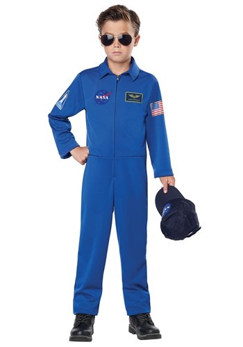 NASA Blue Jumpsuit Costume for Kids