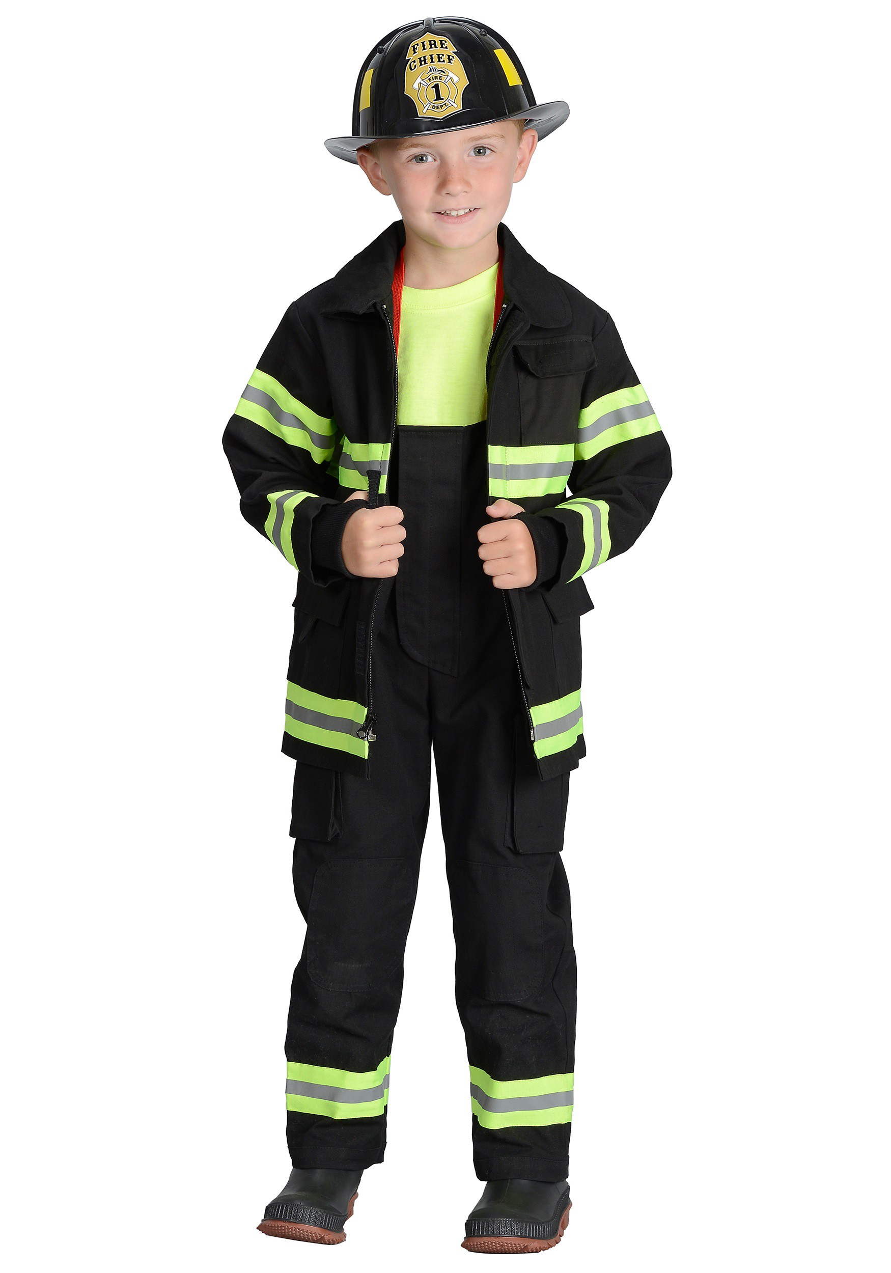 Disfraz de bombero negro de niños Multicolor