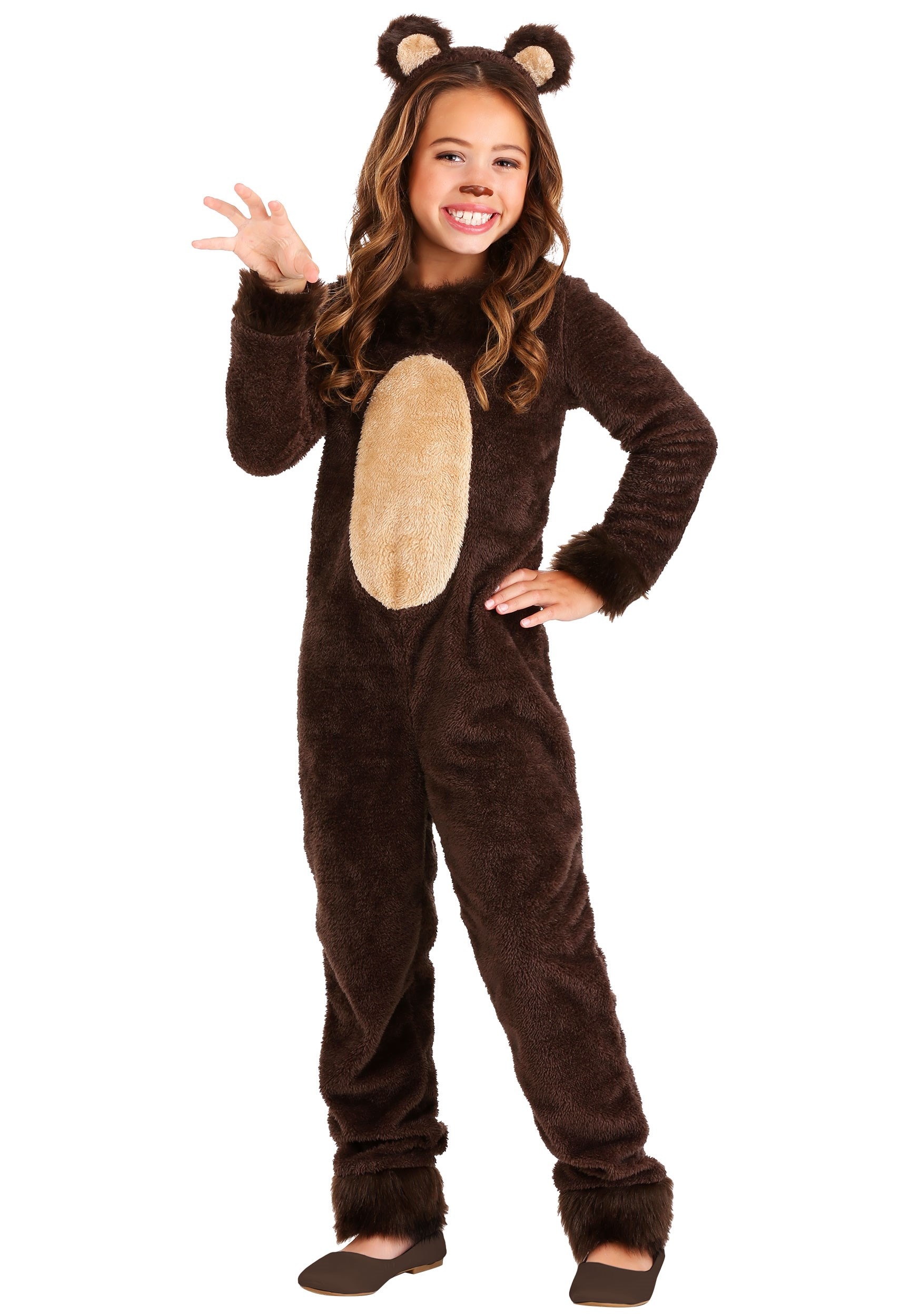 Disfraz de oso marrón de niña Multicolor
