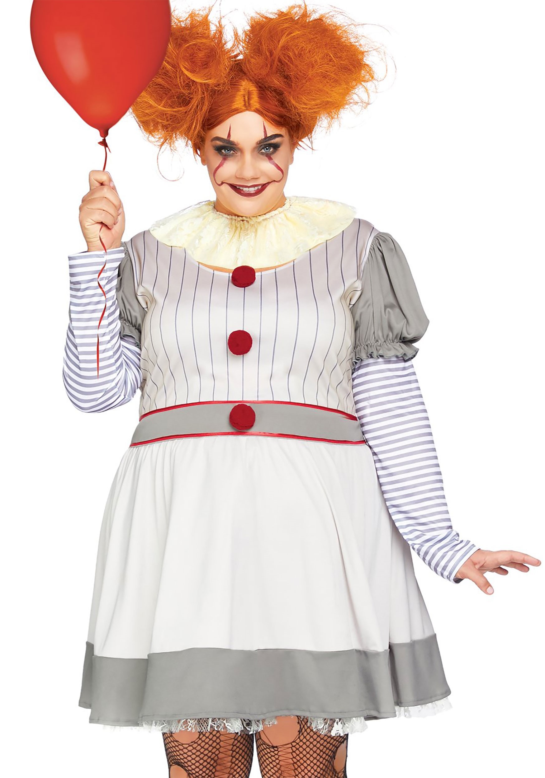 Adult Costume Creepy Clown Female IT Pennywise 