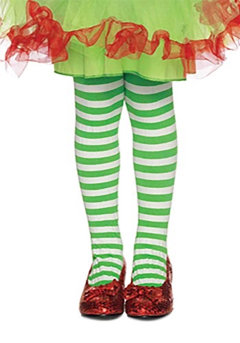 The Costume Center Red and White Striped Tights Girl Child