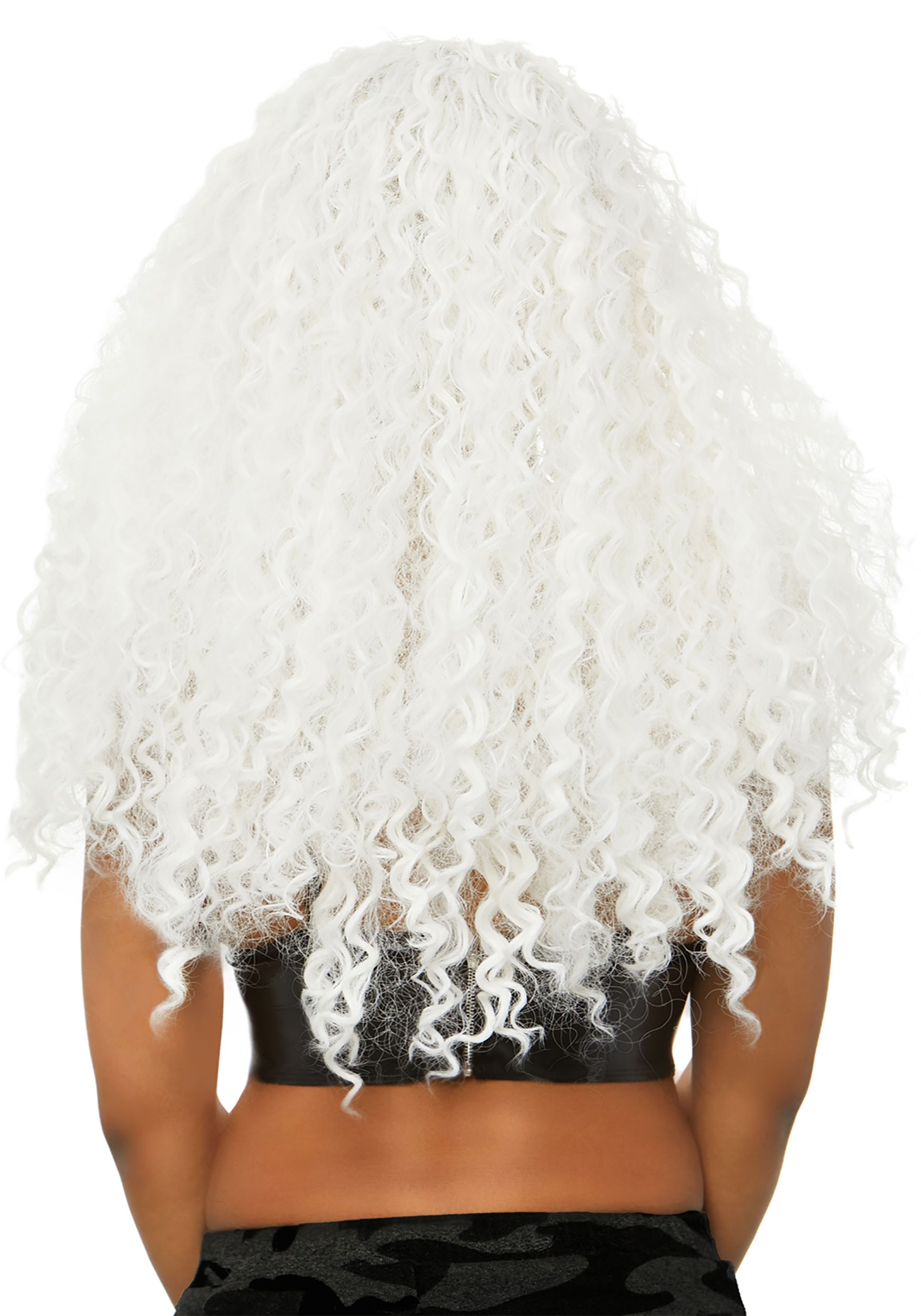 Womens Long Curly White Wig Alt 2 