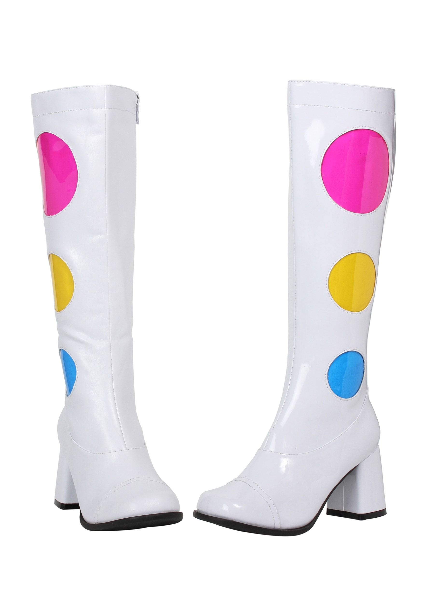 Botas de gogo de lunares blancos para mujeres Multicolor