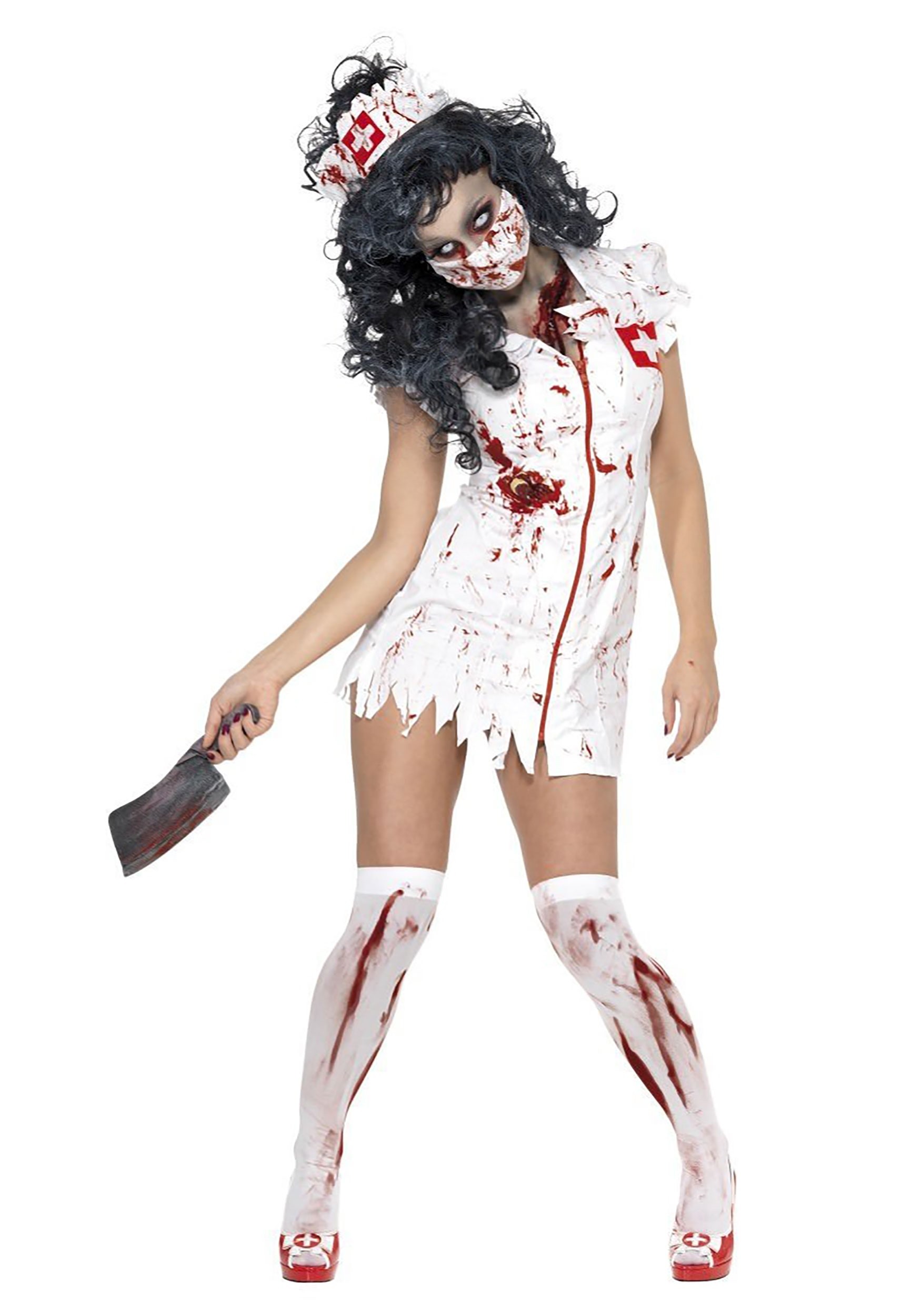 Disfraz de enfermera zombie femenina Multicolor