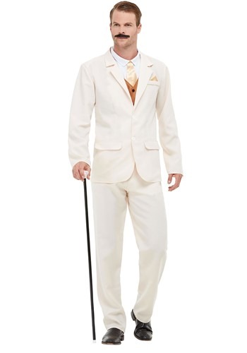 roaring 20s mens outfits -white gatsby suit