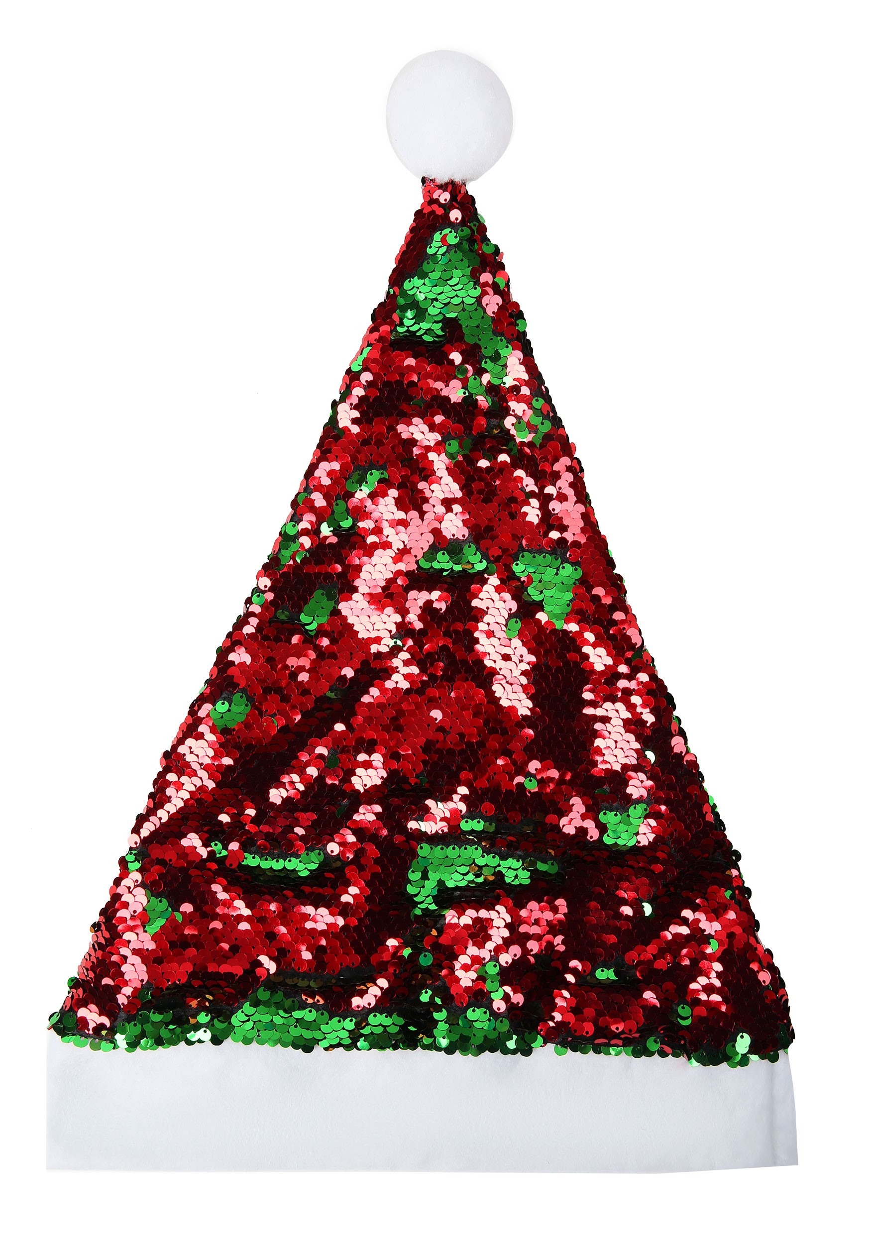Deluxe Green Sequin Santa Claus Holy Adult Christmas Holiday Hat 