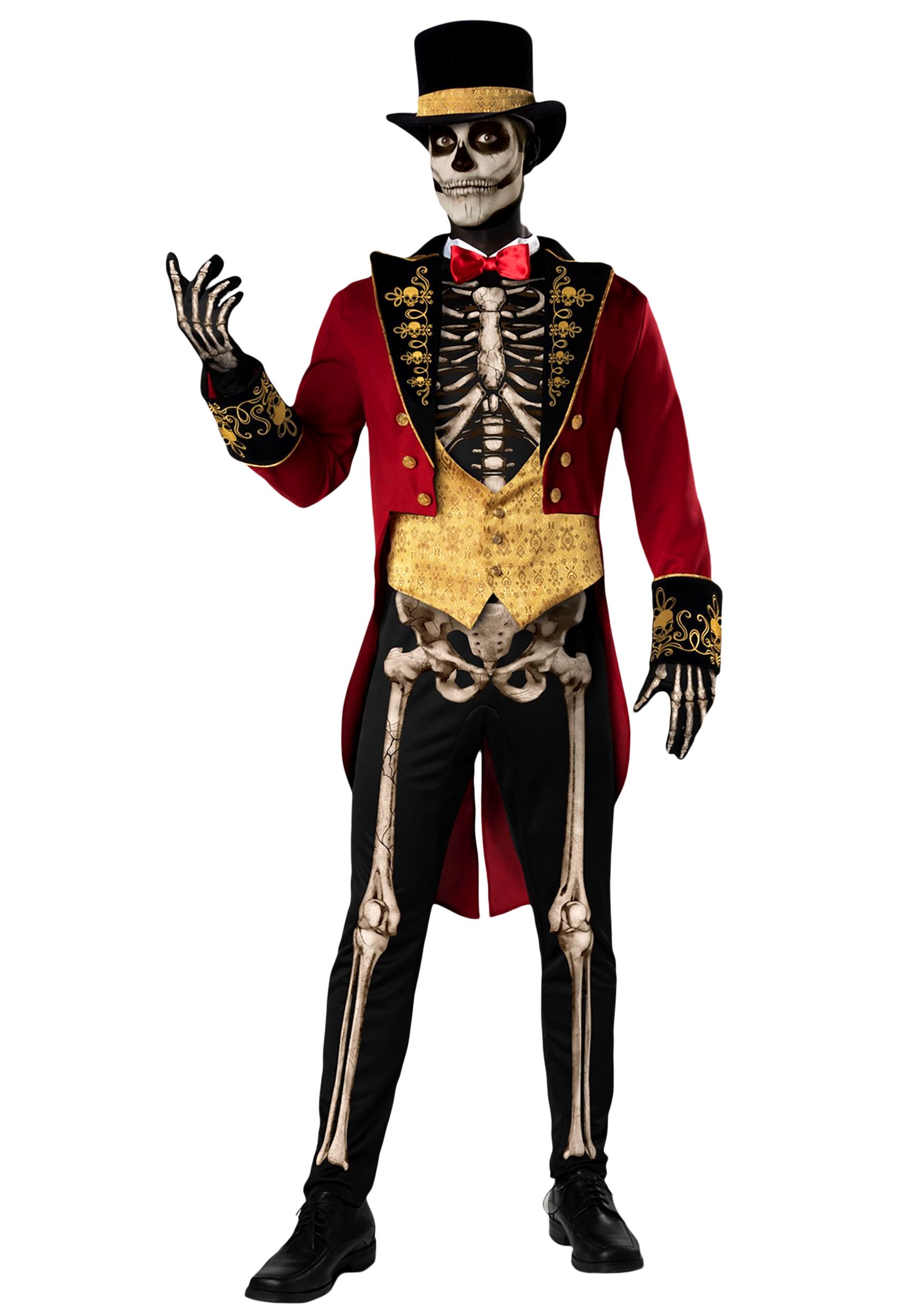 Photos - Fancy Dress Fun World Skeleton Ringmaster Men's Costume Black/Orange/Red