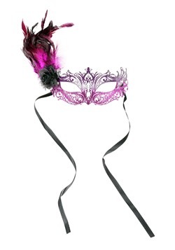 Purple Feather Masquerade Mask
