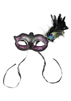 Purple Rhinestone Mardi Gras Mask