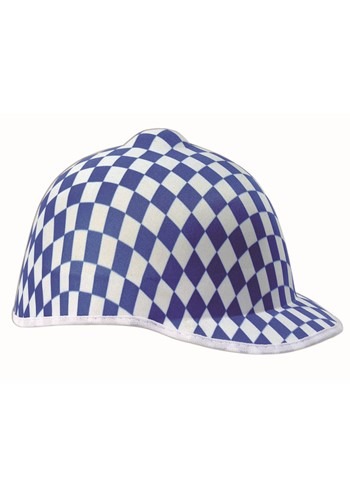 Blue Checkered Jockey Hat