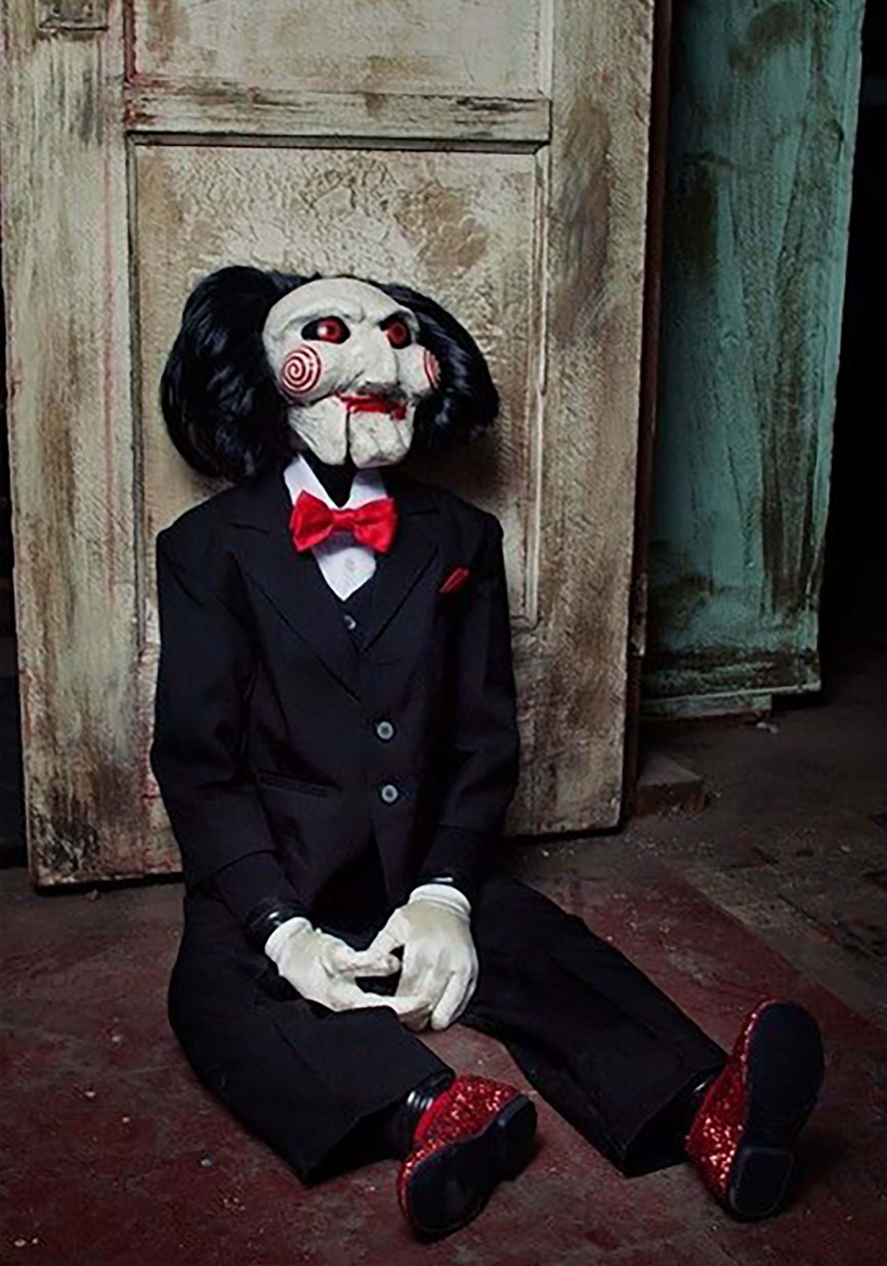 Saw Jigsaw Billy The Puppet Cosplay Complete Set Suit/Mask –
