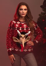Adult 3D Krampus Head Unisex Ugly Christmas Sweater alt1