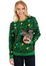 3D Squirrel in the Christmas Tree Adult Ugly Sweater Alt 4