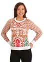 Women's Gingerbread House Ugly Christmas Sweater Alt 7