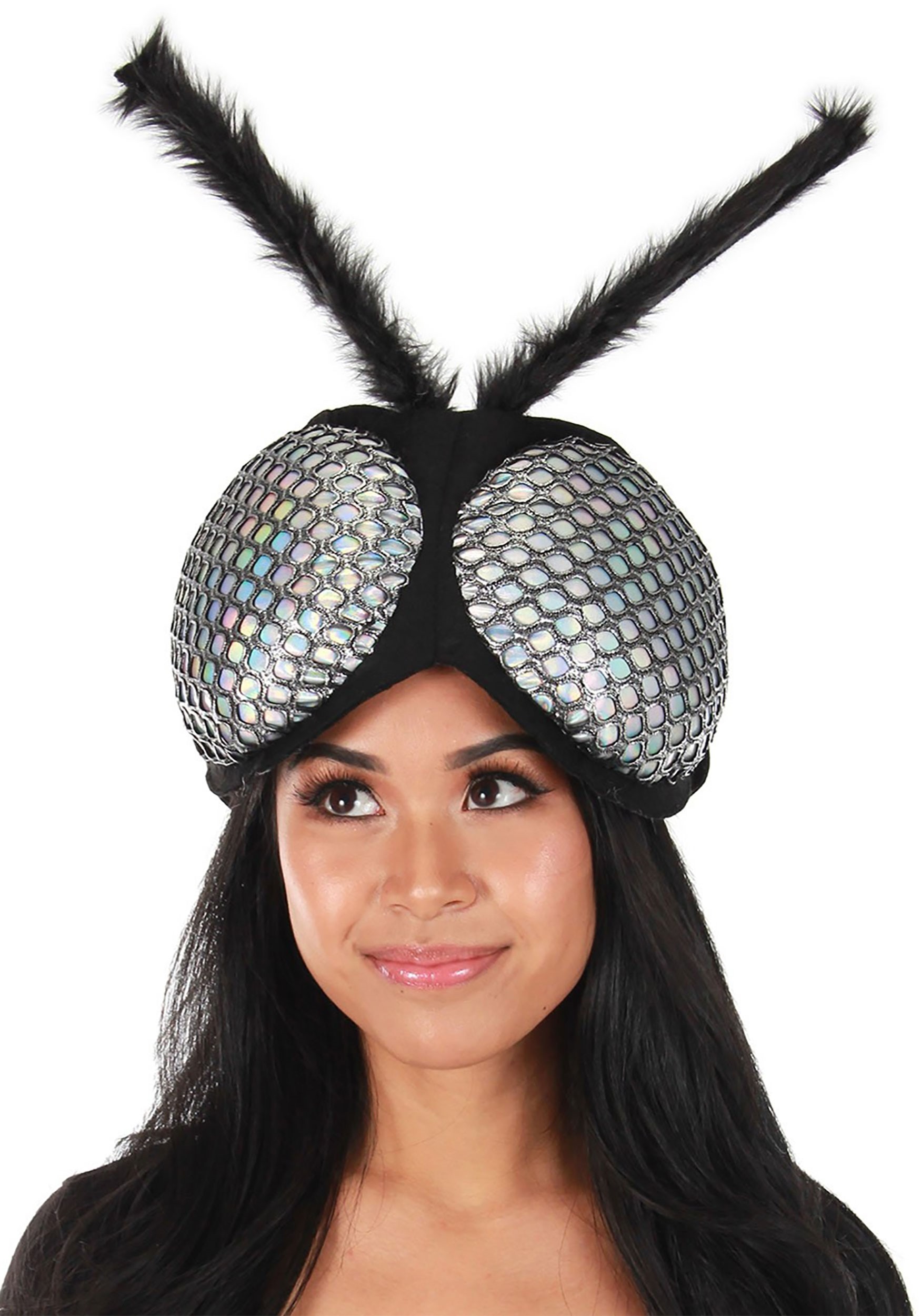 Holographic Large Fly Eyes Plush Headband Costume