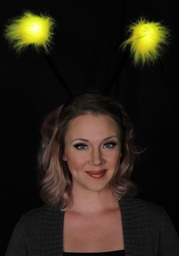 Light Up Pom Antennae LumenEars Headband Costume