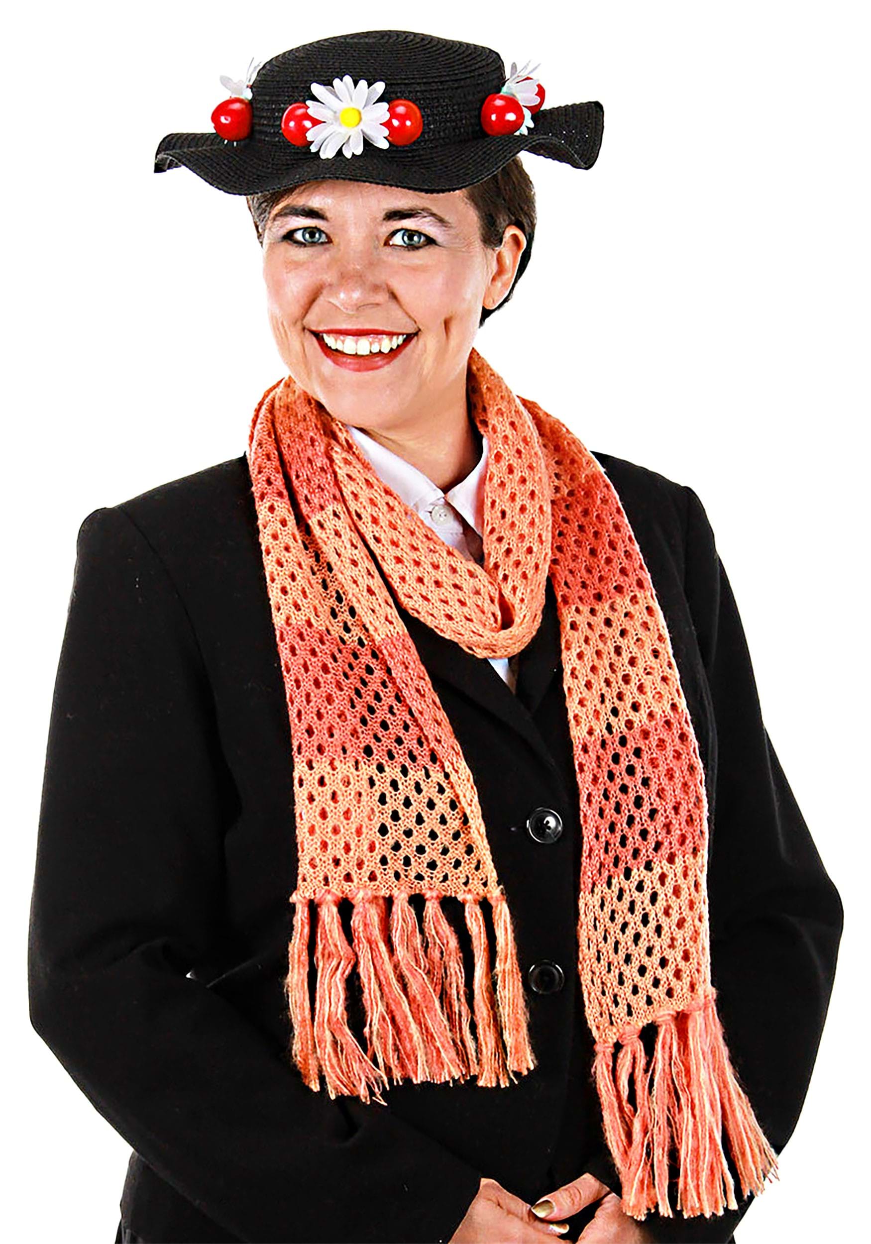 Mary Poppins Classic Black Costume Hat And Scarf