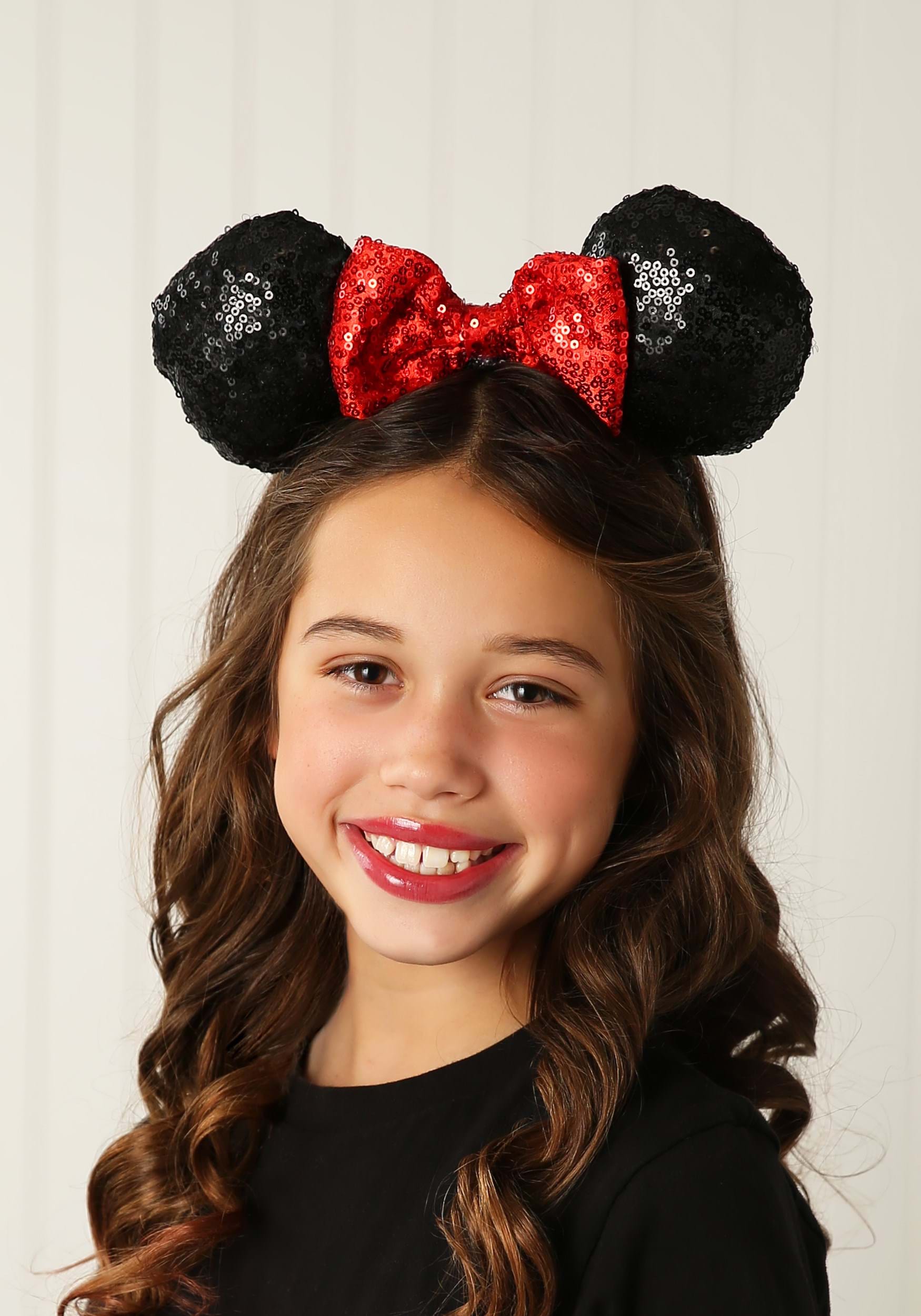 Disney Minnie Mouse Sequin Ears with Pink & Red Bow Headbands 2-Pack 