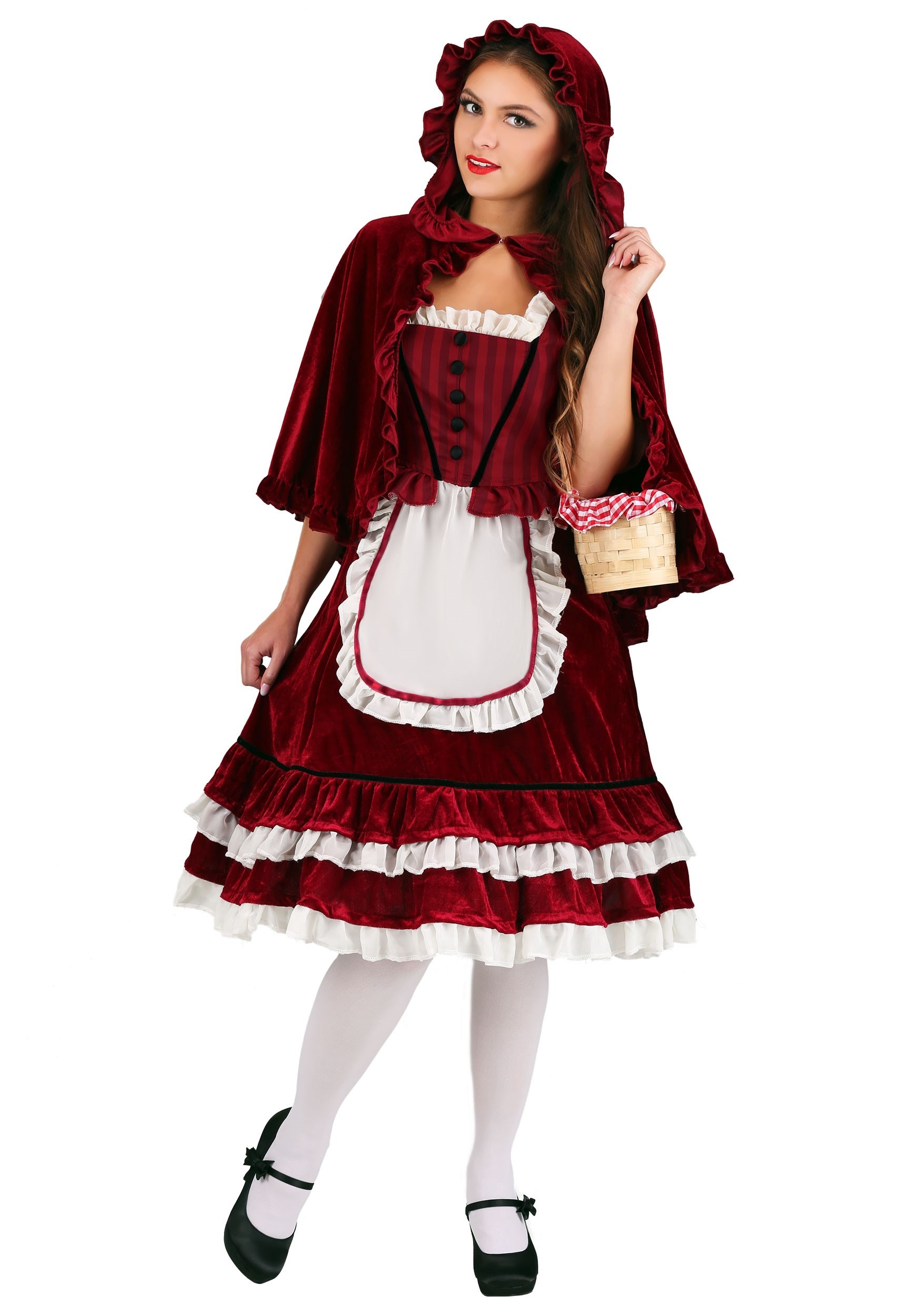 Andernfalls Transzendieren Hostess Red Riding Hood Kostüm Gittergewebe Kleid Knöchel