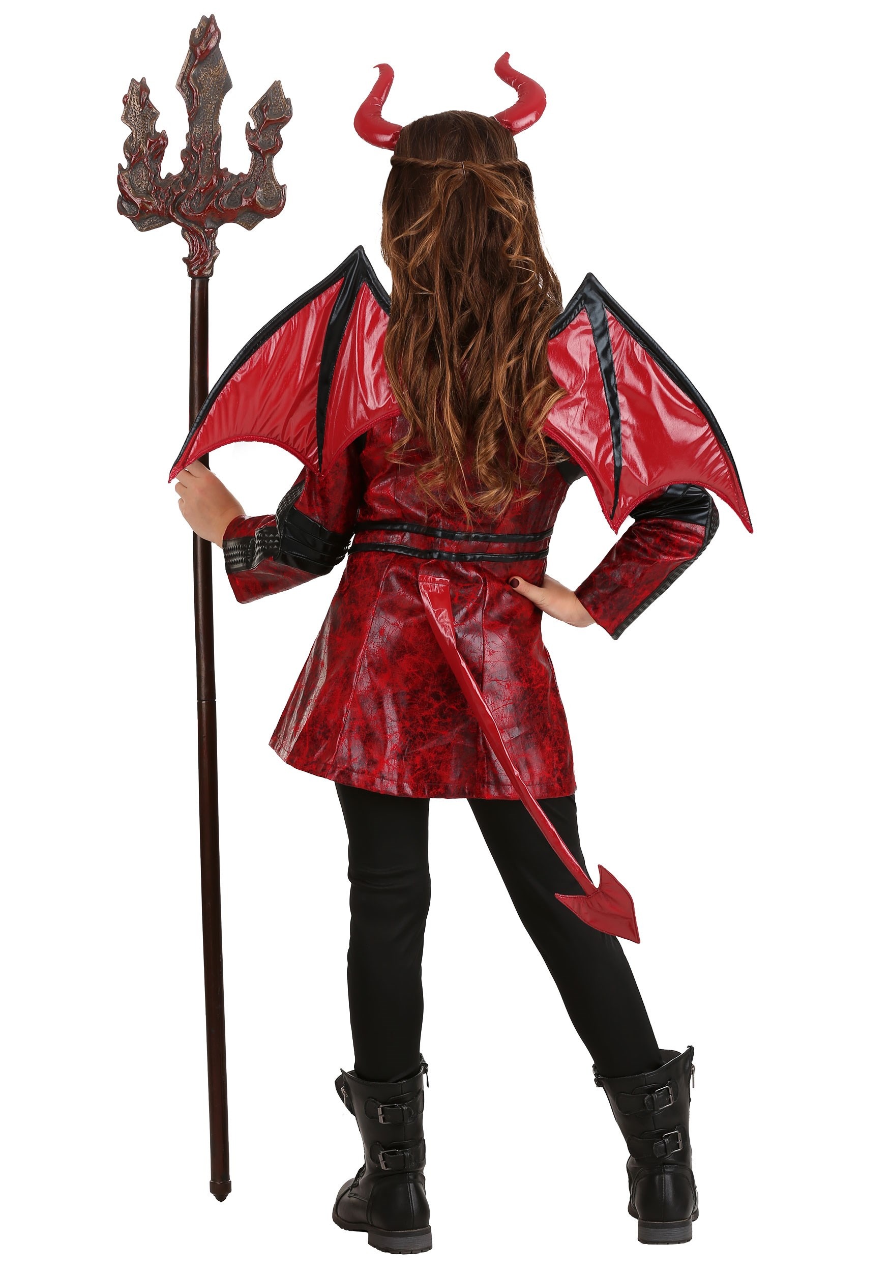 Girl's Leather Devil Costume