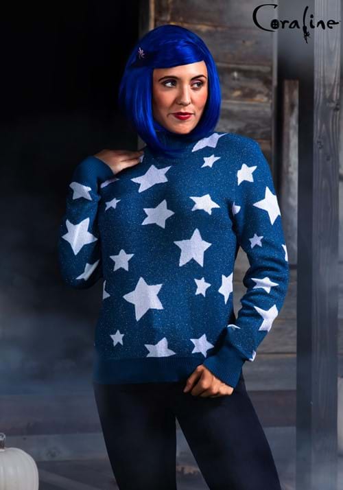 Coraline Adult Blue Star Sweater Costume-update