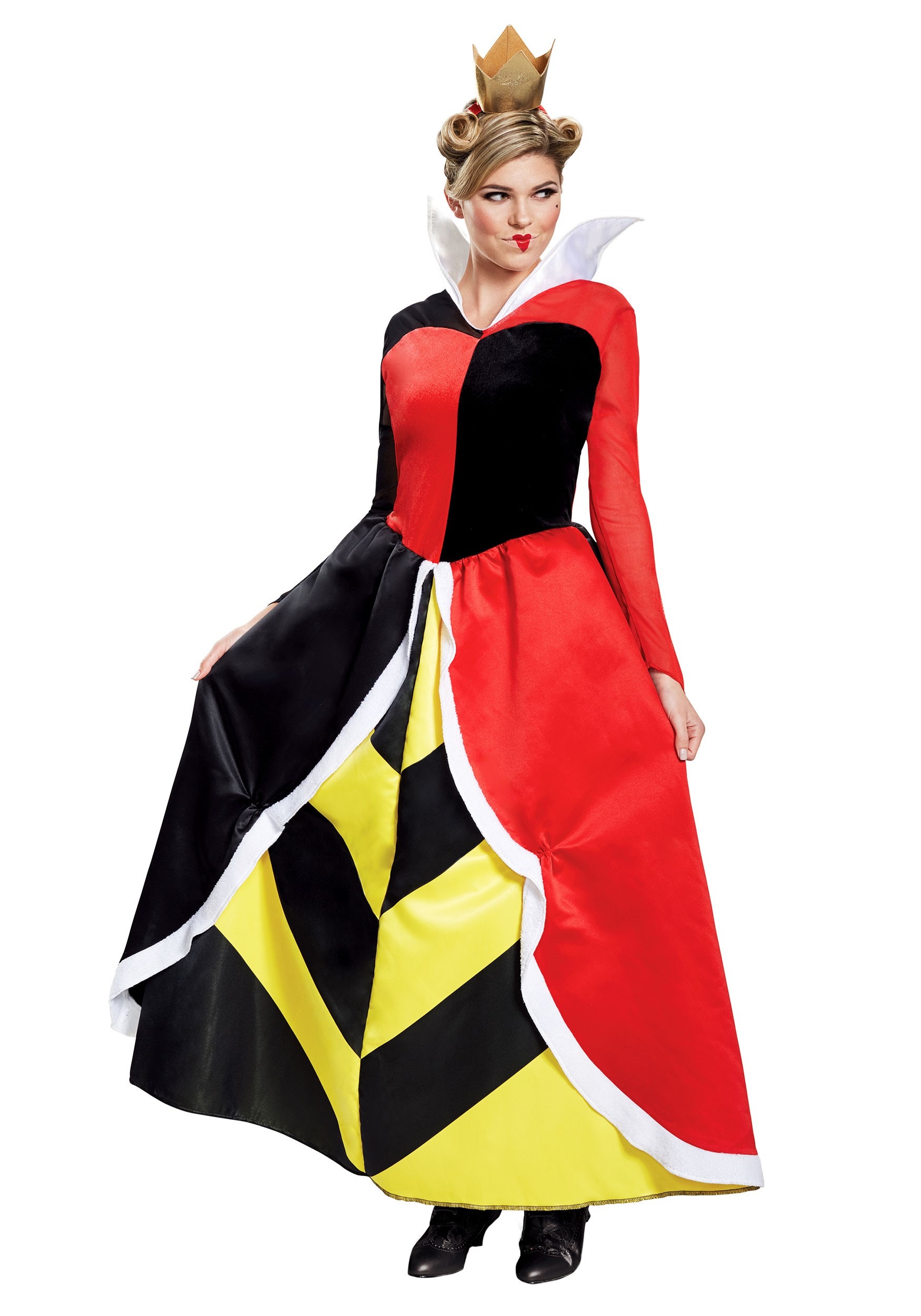 B62 Deluxe Queen Of Hearts Alice in Wonderland Fancy Dress Halloween Costume