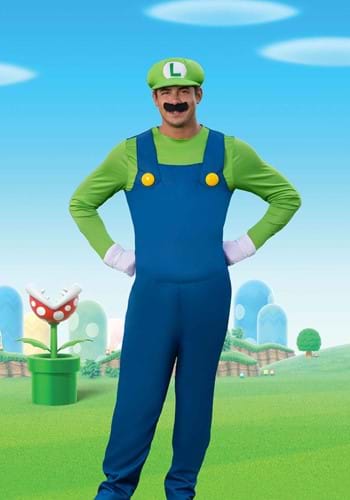 The Super Mario Brothers Men's Luigi Deluxe Costume