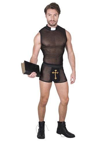 Sexy Priest Halloween Costume For Men Religious Costumes