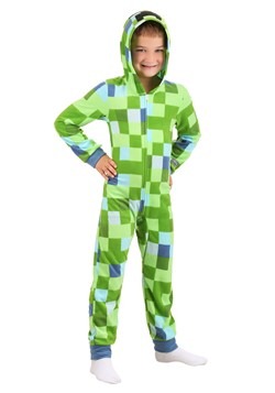 Minecraft Boys Hooded Union Suit