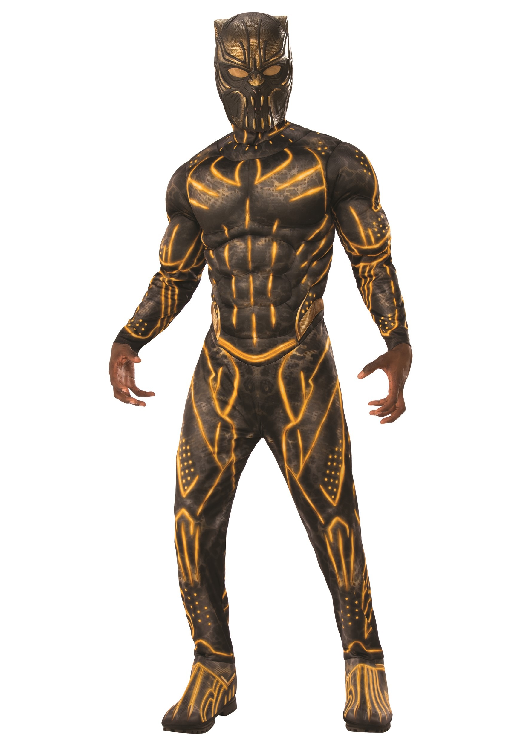 Disfraz de traje de batalla de la pantera negra adulta de lujo Erik Erik Killmonger Multicolor