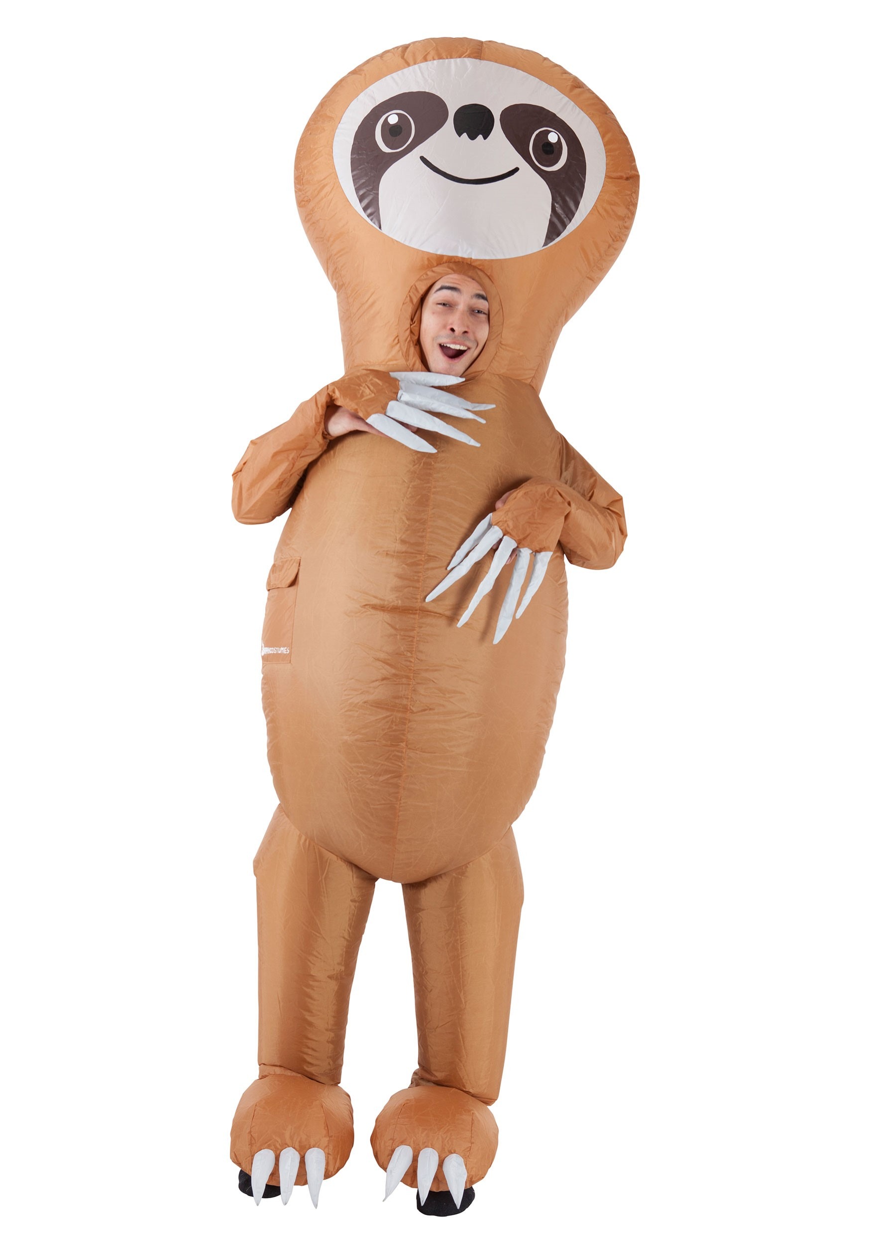 Photos - Fancy Dress Morphsuits Funny Adult Inflatable Sloth Costume Black/Brown/White