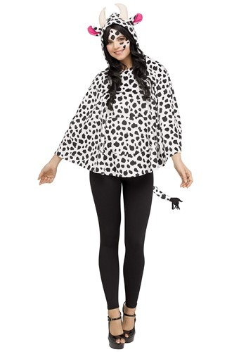 Women's Cow Hooded Poncho