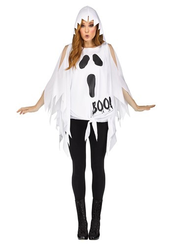 Women's Glitter Ghost Poncho