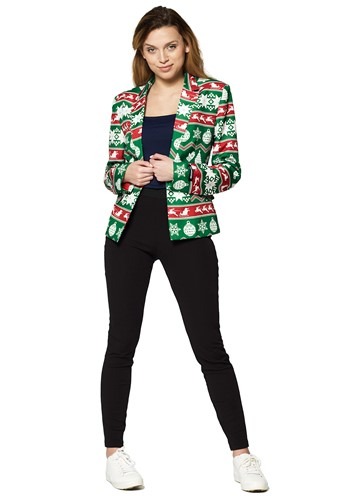 Suitmeister Christmas Green Nordic Women's Blazer