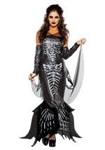 Women's Glamour Skeleton Mermaid Costume