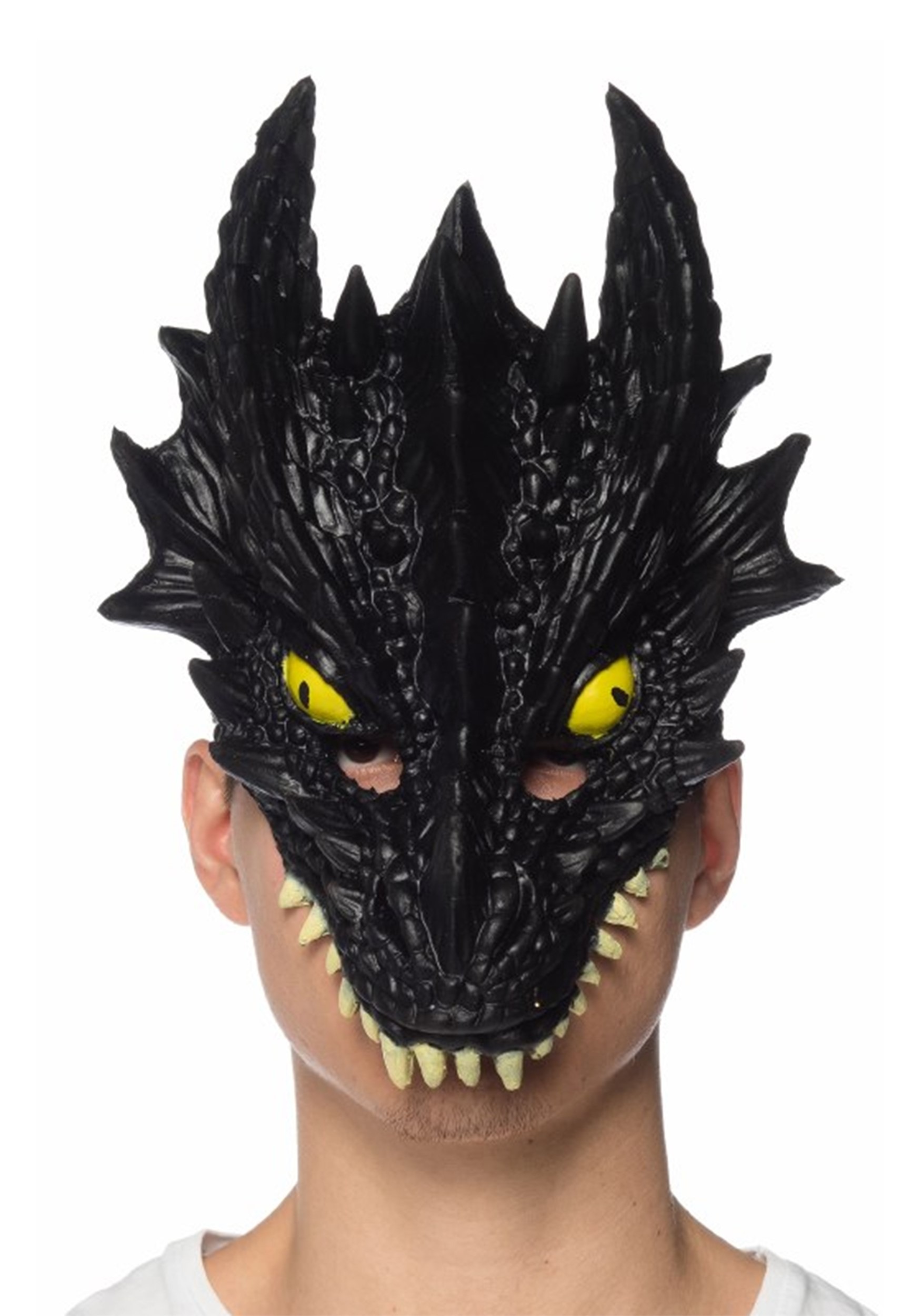 Máscara de dragón negro para adultos Multicolor