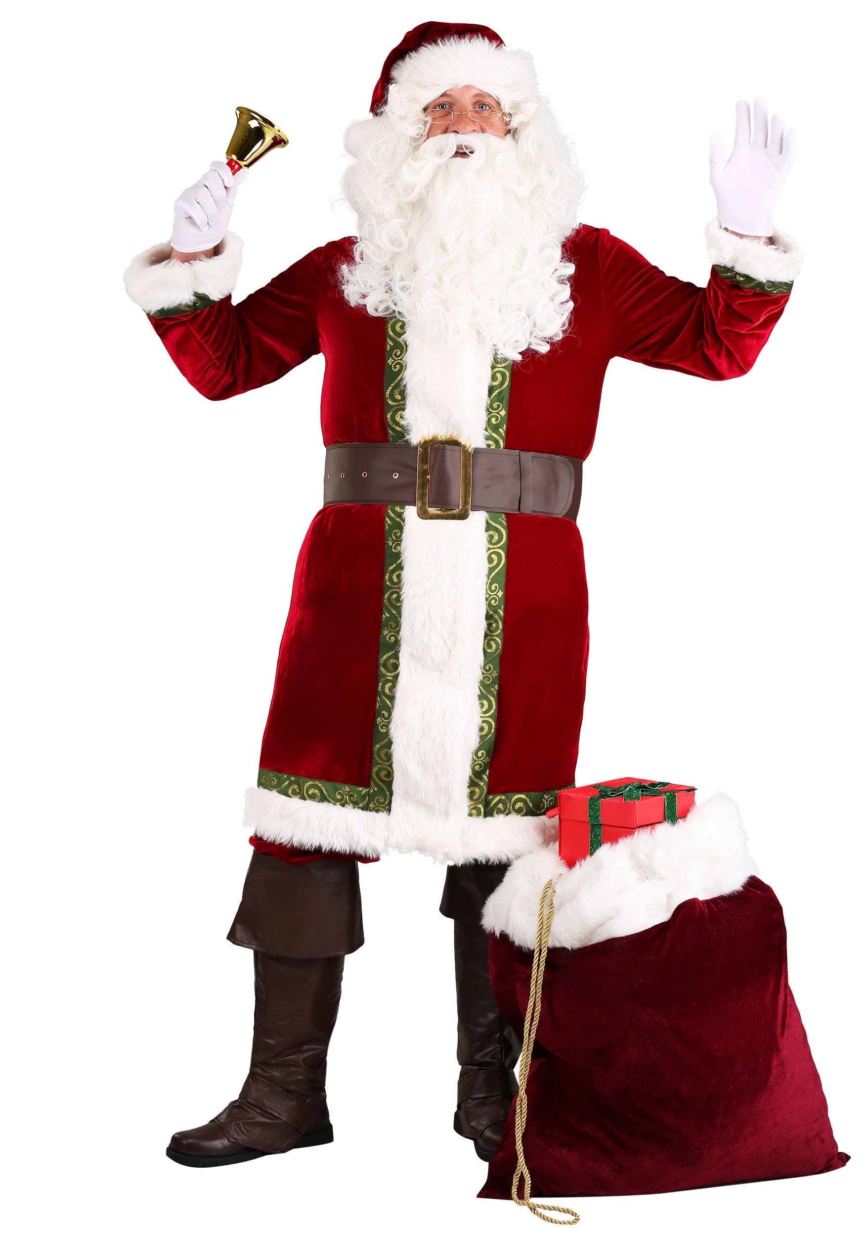 4 X Father Christmas Santa a with Flasher Lights Fancy Dress Costume 