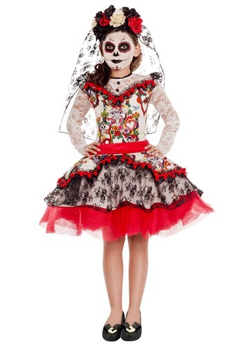 Sugar Skull Princess Costume Girl's 