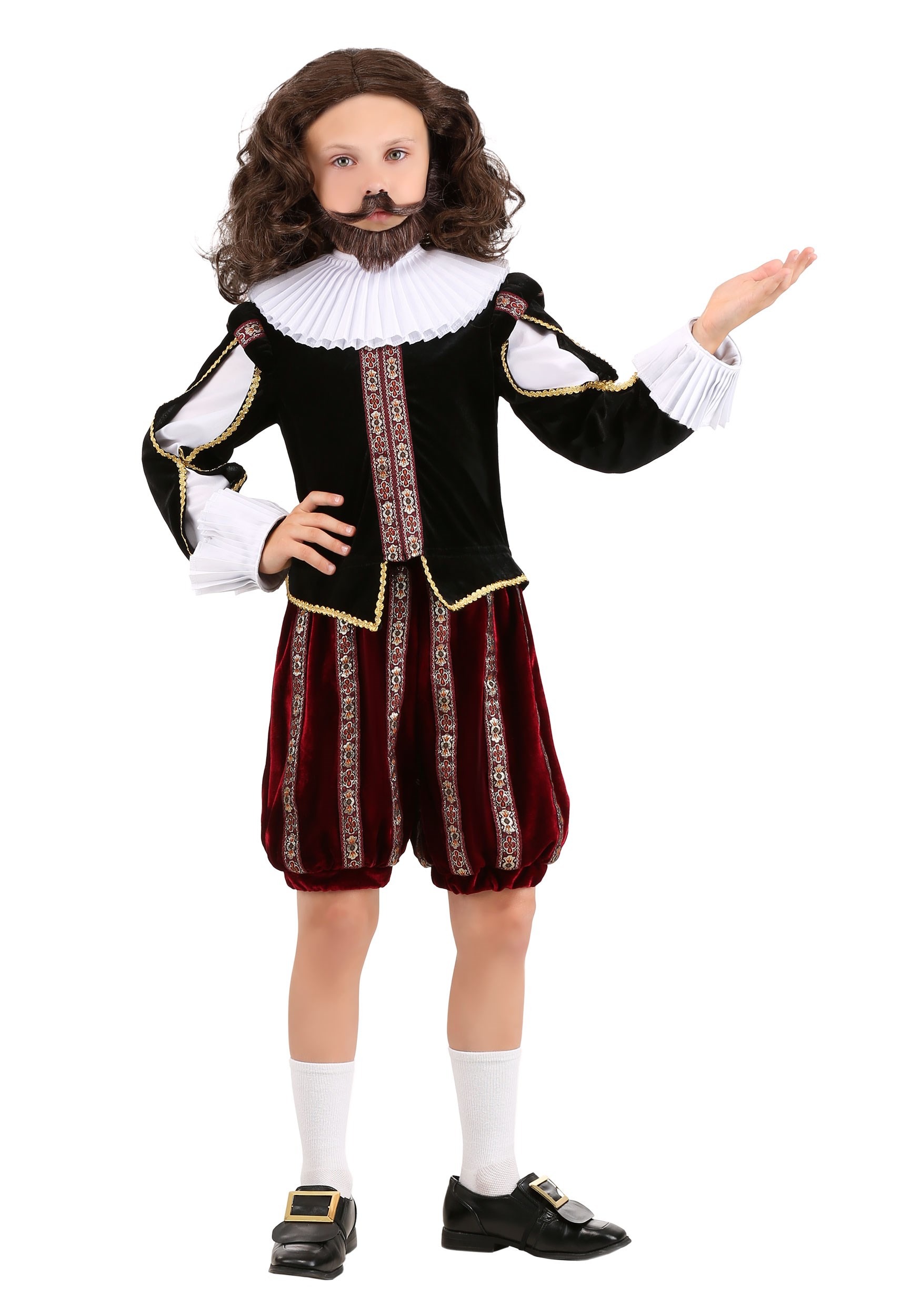 Photos - Fancy Dress Shakespeare FUN Costumes William  Costume for Kids Black/Red/White 