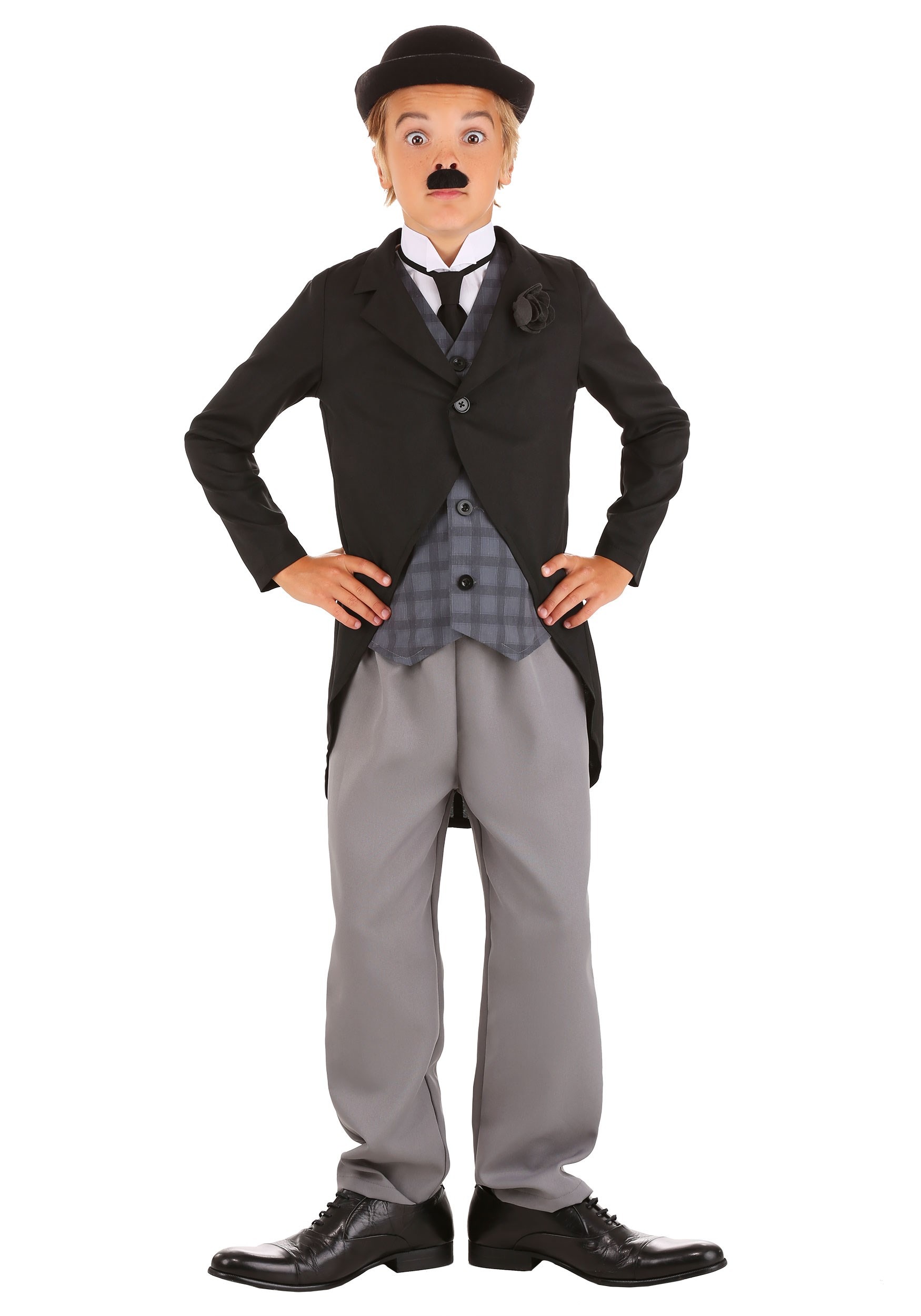 Photos - Fancy Dress FUN Costumes Boy's Charlie Chaplin Costume | Historical Costumes Black/