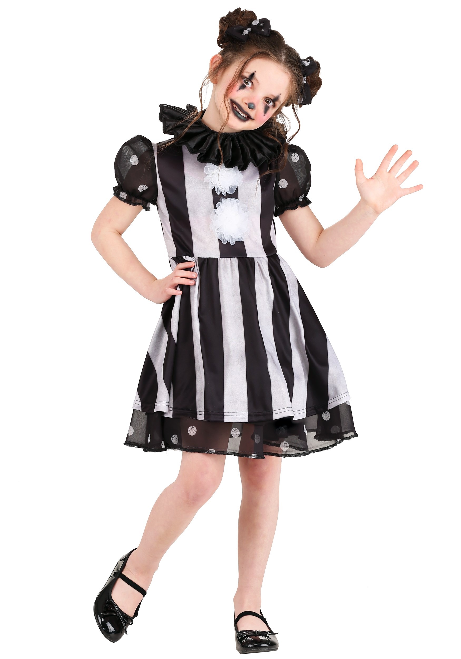 Photos - Fancy Dress Clown FUN Costumes Dark Circus  Costume for Girls Black/White 