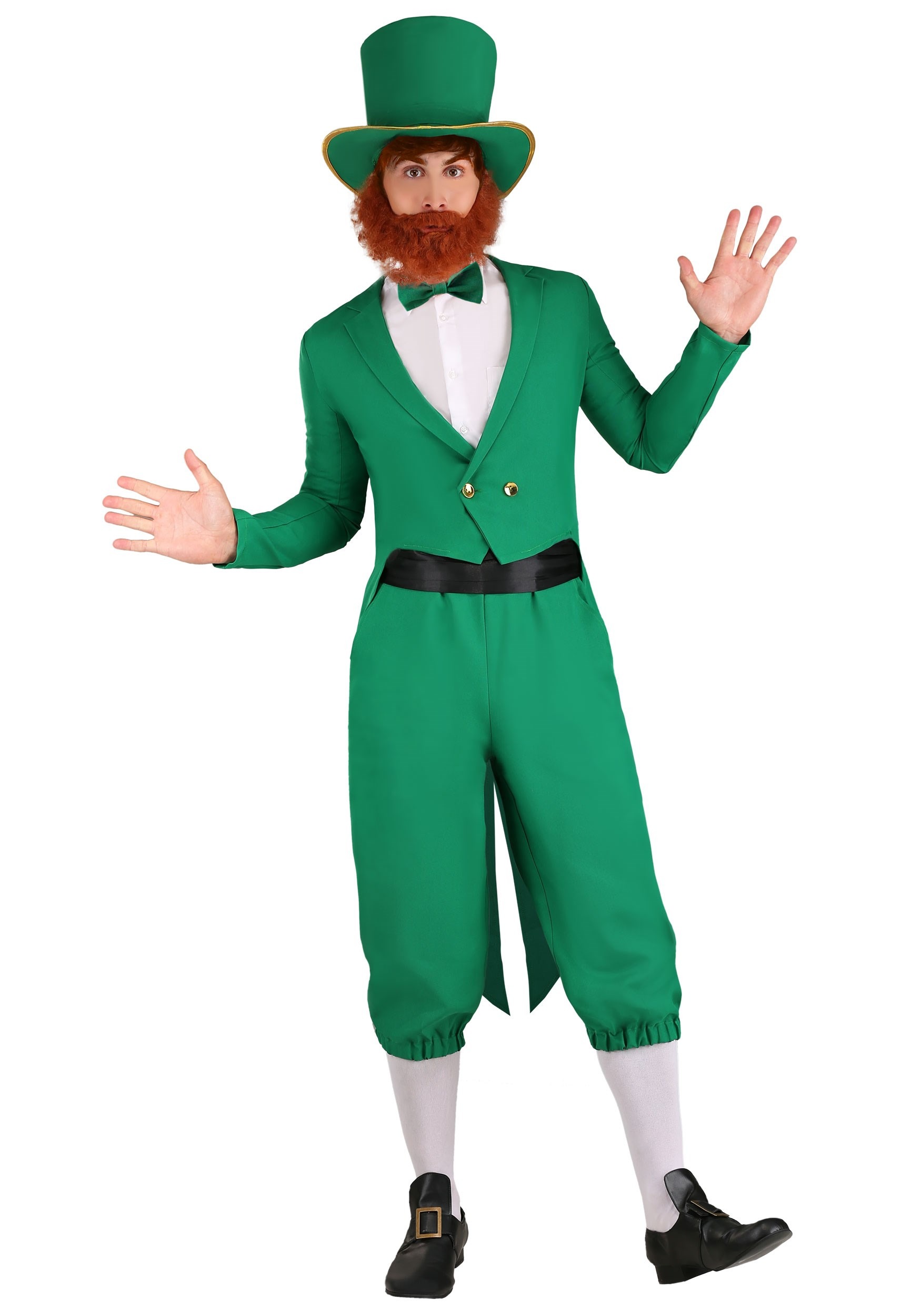 Photos - Fancy Dress Lucky FUN Costumes Plus Size  Leprechaun Costume for Men Green 
