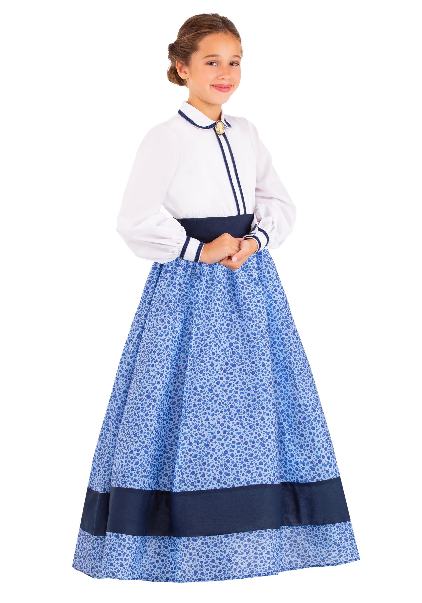 Photos - Fancy Dress Winsun Dress FUN Costumes Prairie Dress Costume for Girls Blue/White 