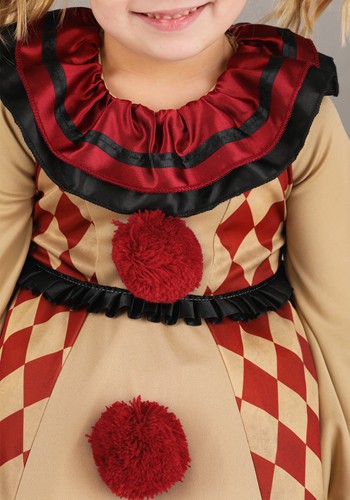 Little Creepy Clown Girl's Toddler Costume | Evil Clown Costumes