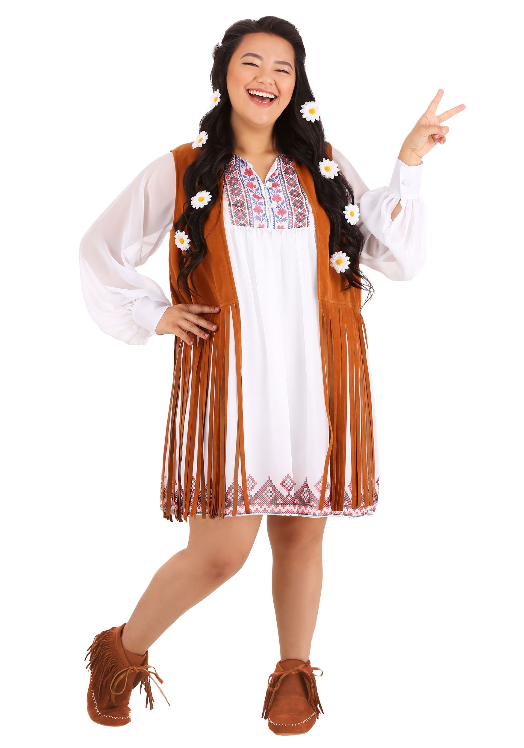 Plus Size 70s Free Spirit Costume for Women