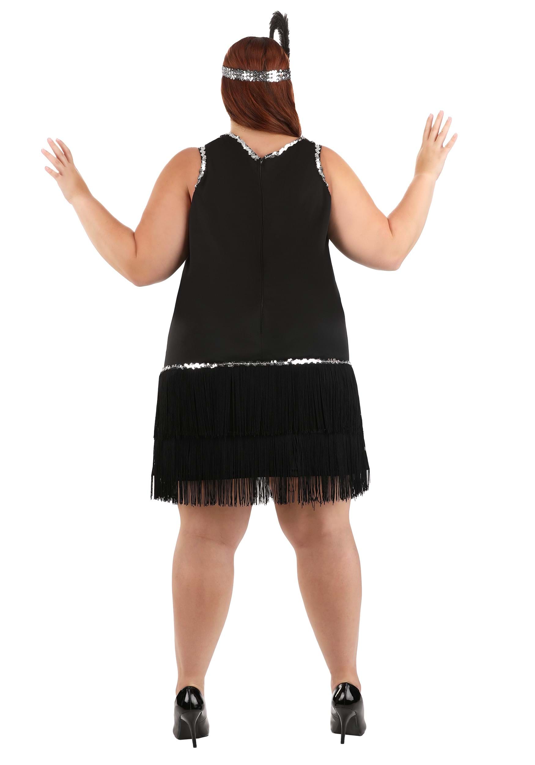 Plus Size Onyx Flapper Costume For Women