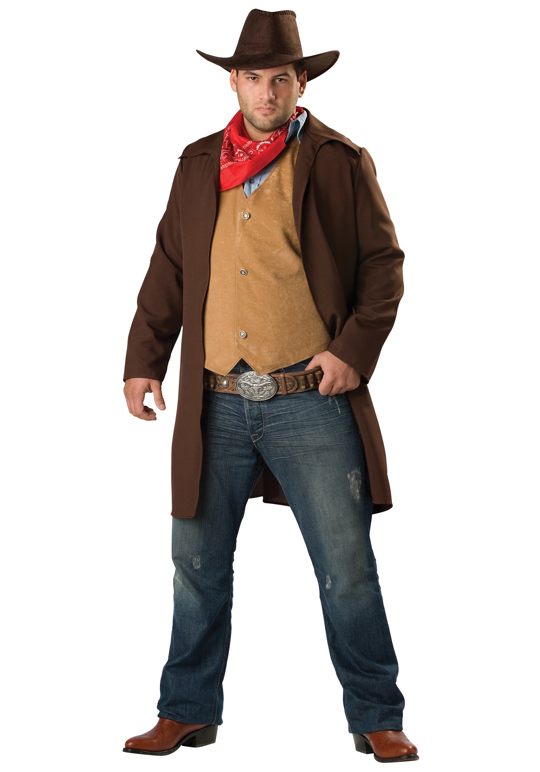 Plus Size Rawhide Cowboy Costume For Adults