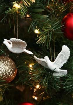 Friendship Doves Resin Ornament 2pc Set