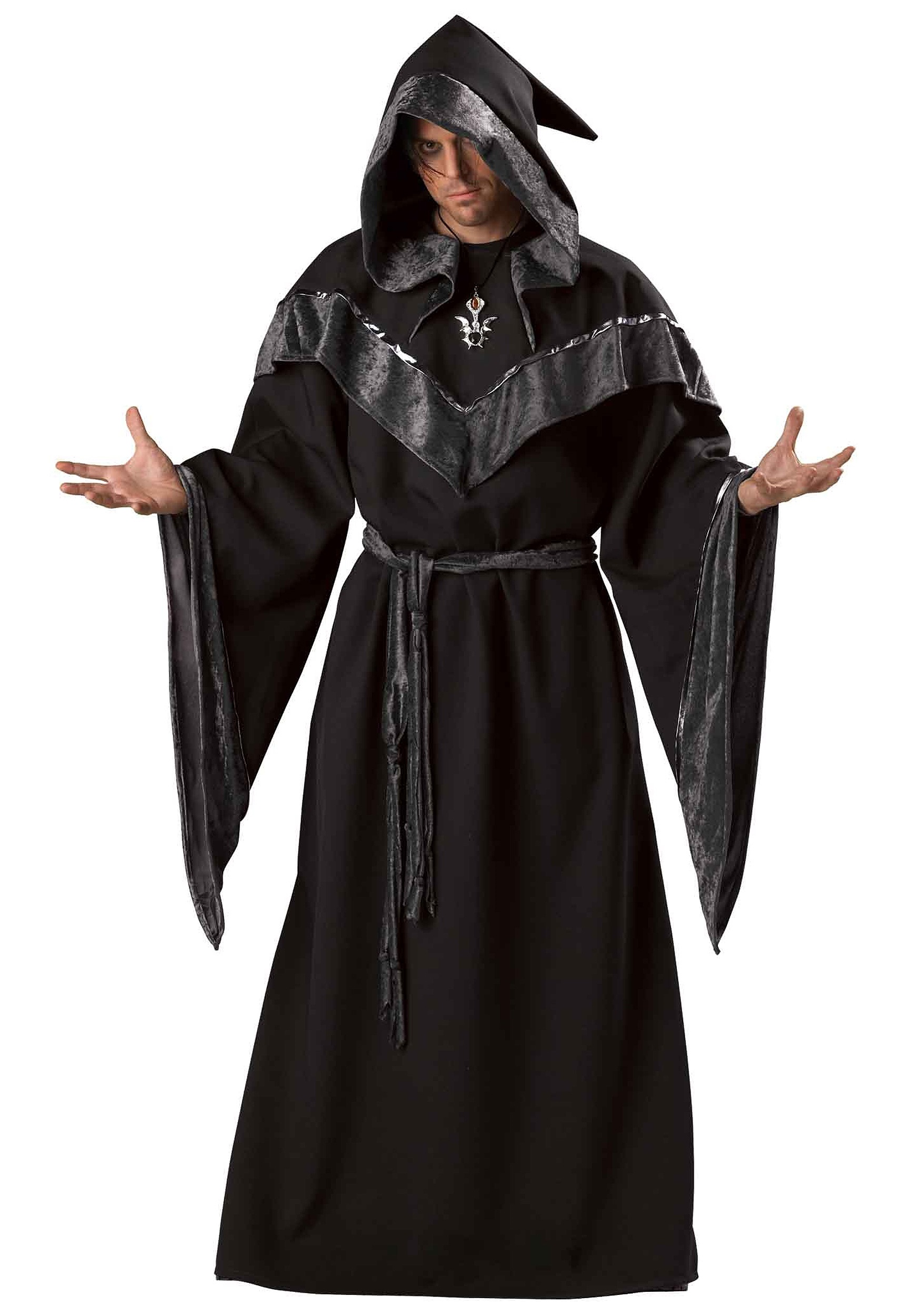 Halloween Fancy Dress Long Adult 54 Inches Black Vampire Cape with Collar 
