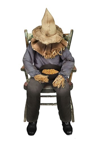 Animated Sitting Scarecrow Prop